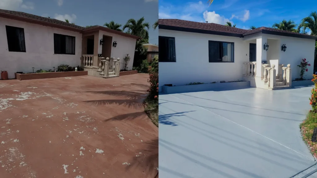 Antes y despues de la pintura exterior realizada por Roque Quality Work